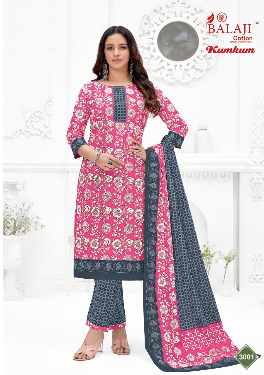 Balaji Kumkum 30 Regular Wear Wholesale Cotton Printed Dress Material Catalog
